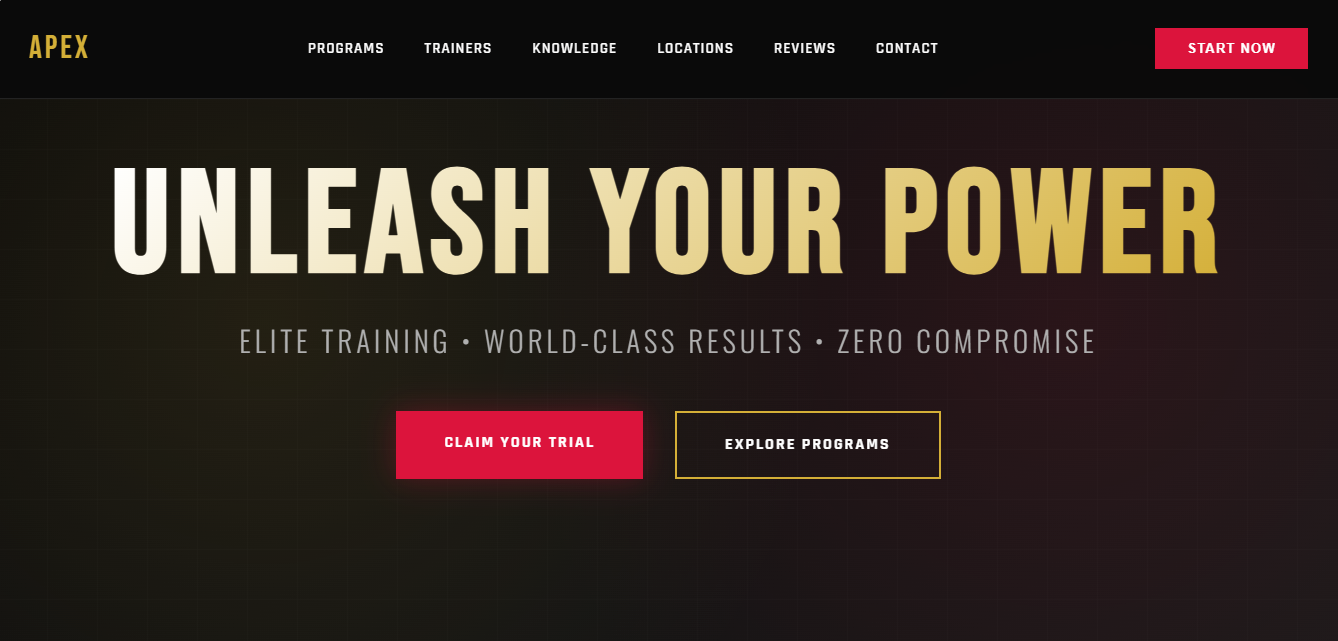 Gym website preview - Fitness center