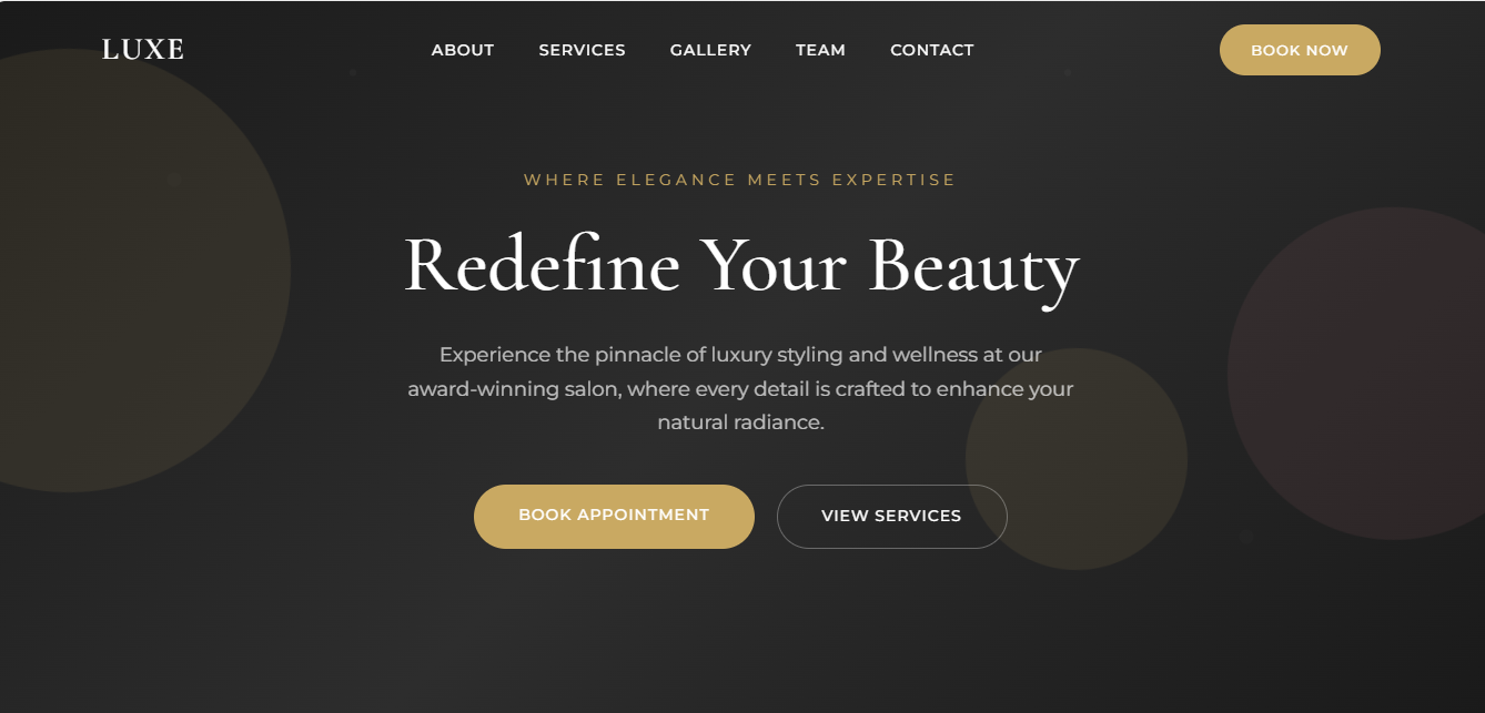 Luxe A Salon website preview - Beauty and wellness